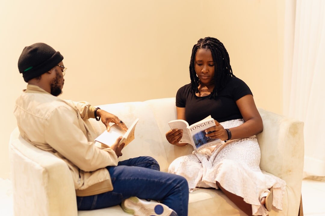 diverse people reading together